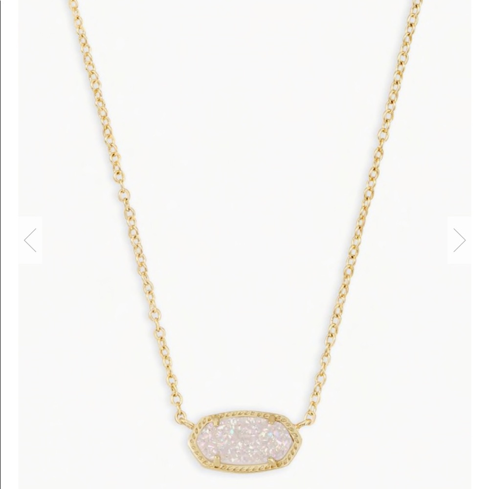 Elisa Gold Pendant Necklace In Iridescent Drusy